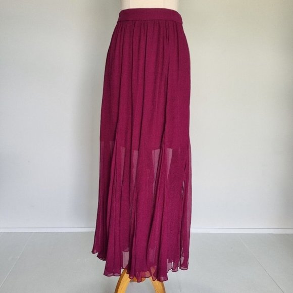 Sass & Bide The Vault Purple Microspot Silk Maxi Skirt Size XS - Picture 2 of 10